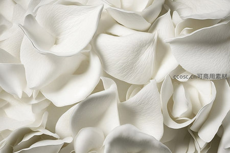 洁白玫瑰花瓣的细腻纹理特写