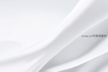 柔滑白色丝绸布料的细腻褶皱特写