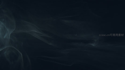 幽蓝烟雾在深邃黑暗中轻柔飘散