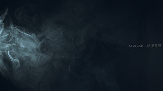 左侧涌动的冷色调烟雾与暗影交织