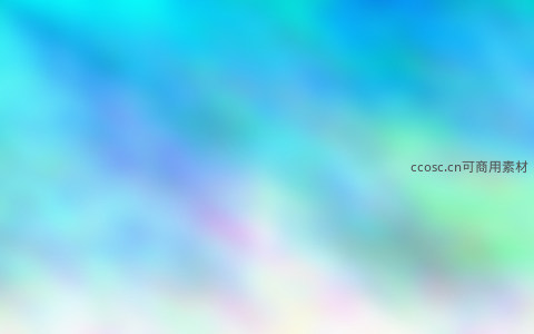 青绿蓝调的柔美抽象画