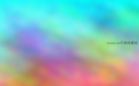 清新薄荷绿与彩虹色融合的梦幻场景