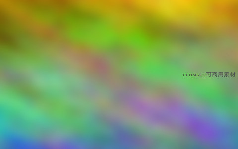 彩虹光晕下的绿蓝渐变梦幻世界