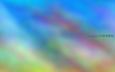 蓝绿黄交融的柔光抽象画