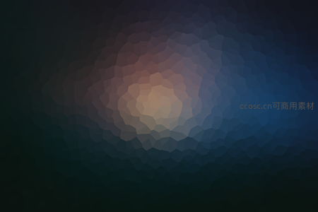 深邃蓝橙渐变多边形艺术图