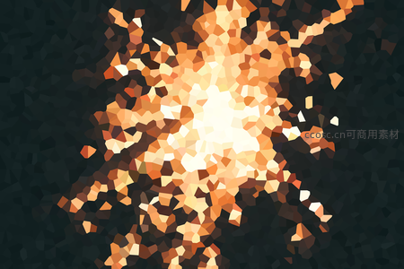 橙色多边形爆炸效果抽象艺术