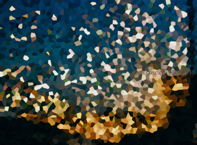 蓝金交织的多边形星空背景