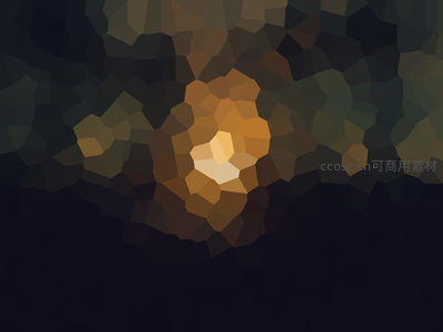 暗夜中绽放的金色多边形光团