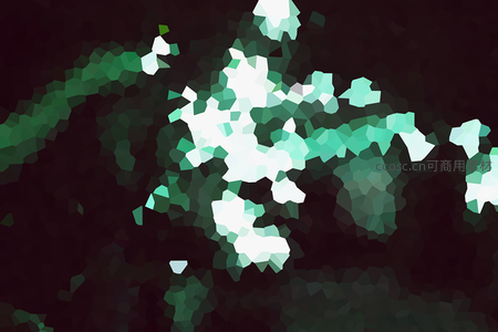 绿色植物枝叶的像素化艺术表现