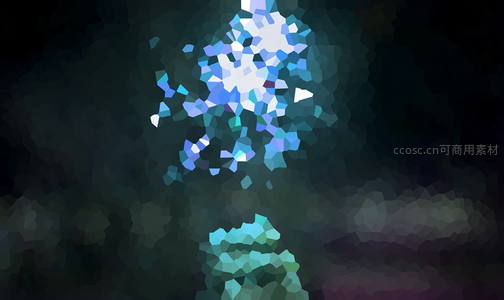 晶莹剔透的蓝色多边形光斑