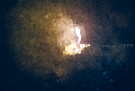 月光穿透云层的多边形夜空