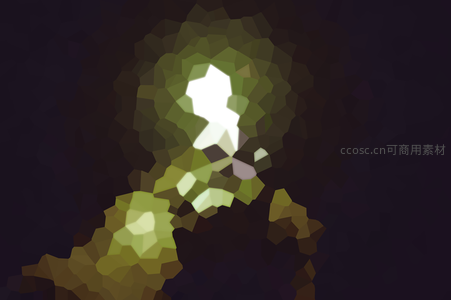 发光绿意中的神秘白色剪影