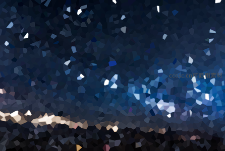 深蓝夜空中的几何星云与地平线