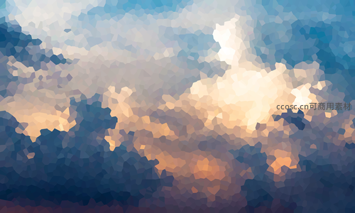 云层缝隙透光的像素画