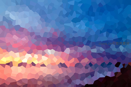 紫蓝色调的梦幻像素云海