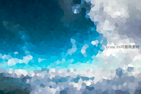 冰川蓝白多边形抽象画