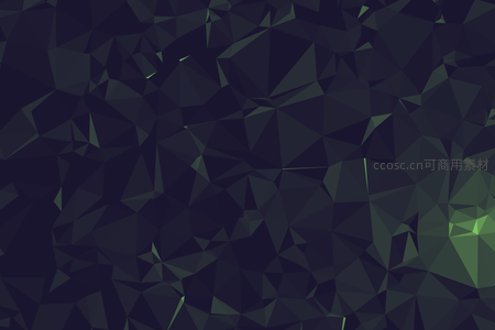深邃几何：暗绿与墨黑的多边形艺术