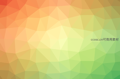 彩虹色带交织的多边形抽象画