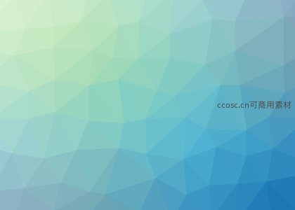 蓝绿渐变低多边形艺术背景图