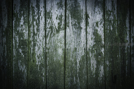 斑驳绿漆木板墙面背景
