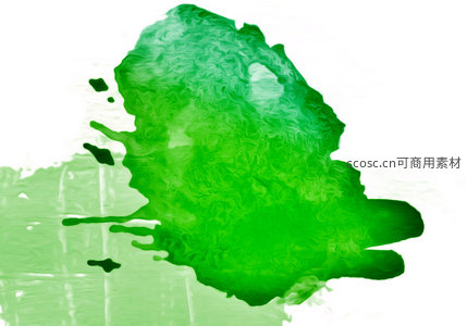绿色水彩泼溅效果，清新活力的艺术表达