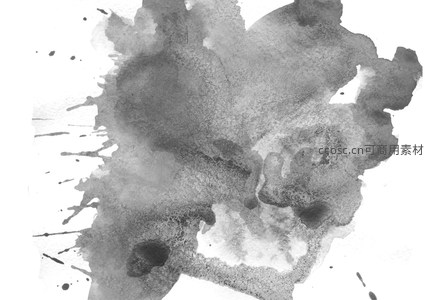黑白水墨泼溅艺术效果