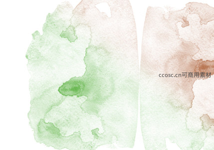 清新绿棕双色水彩纹理