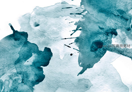 青蓝水墨风抽象流动图案