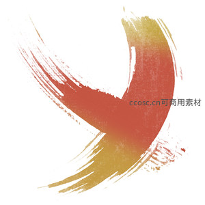 红金渐变水墨笔触艺术图案