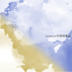黄蓝渐变水彩晕染的柔和背景