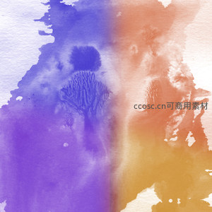 紫橙交融水彩纹理背景