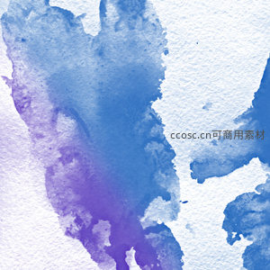 蓝紫渐变水彩抽象画布