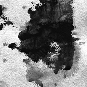 黑白水墨氤氲意境图