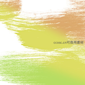 清新黄绿渐变笔触艺术背景