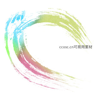 彩虹环形笔触创意装饰背景