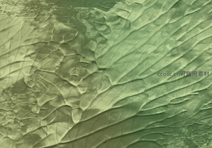 翡翠色沙丘的波浪形地貌