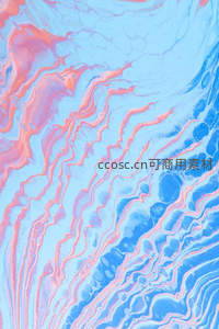 蓝粉交织的液态大理石纹路