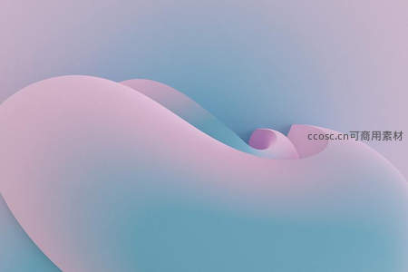 柔光渐变的3D抽象曲线造型