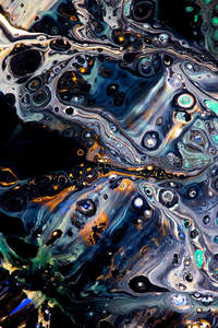 深邃宇宙星云般的流体艺术特写