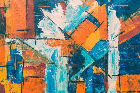 动感笔触交织的抽象艺术画