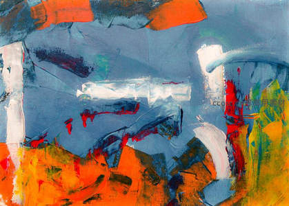 抽象色彩的激情碰撞与笔触律动