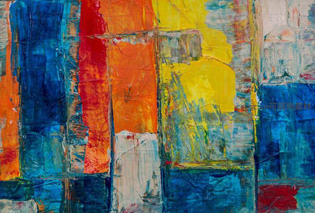 多彩几何抽象画作细节呈现