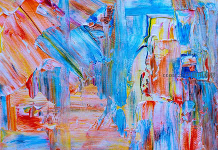 梦幻般的蓝色调抽象风景画