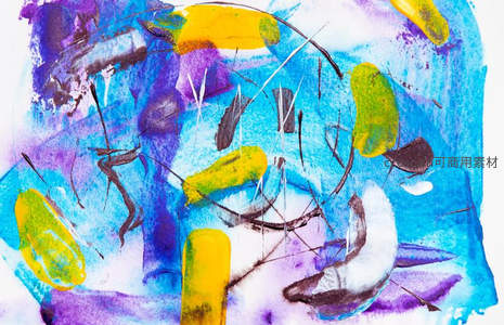 蓝紫调中的动态抽象构图