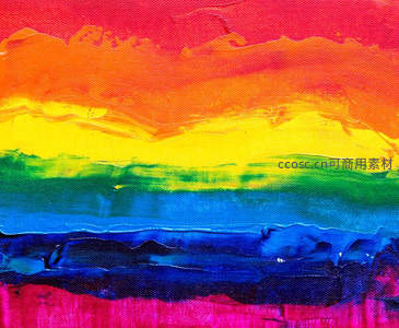 彩虹渐变的抽象风景画