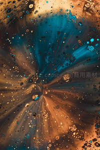 金色气泡爆发的宇宙星尘特写