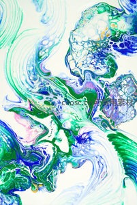 蓝绿交织的流动艺术