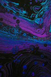 紫蓝霓虹液体艺术