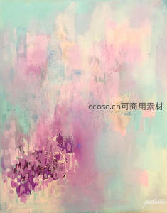 淡彩笔触晕染的梦幻朦胧抽象画作