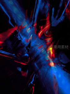 霓虹光线在黑暗中划破夜空的轨迹